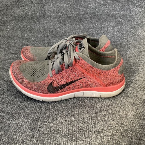Nike Free 4.0 Flyknit Pink Geometric Athletic Shoe Women 8 - Picture 4 of 10
