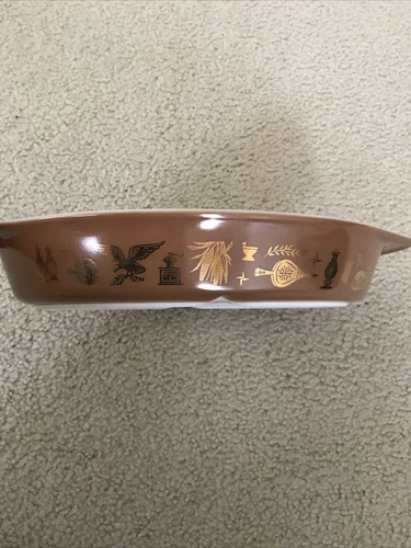 Vtg Pyrex Early American Divided Dish, NO lid - 12” x 8.5"