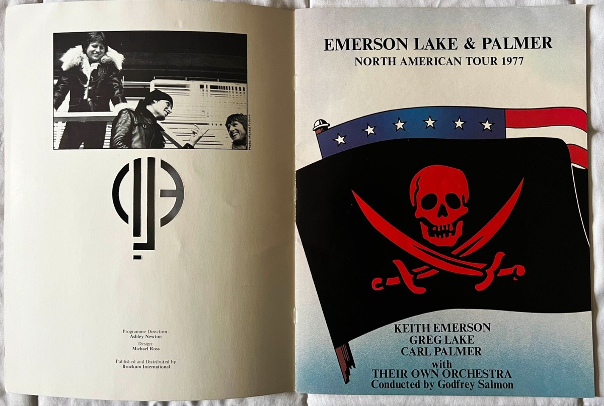 洋楽 Emerson Lake & Palmer on Tour with US 19 EMERSON, LAKE & PALMER Orig. 1977 USA Tour Program; Die-Cut