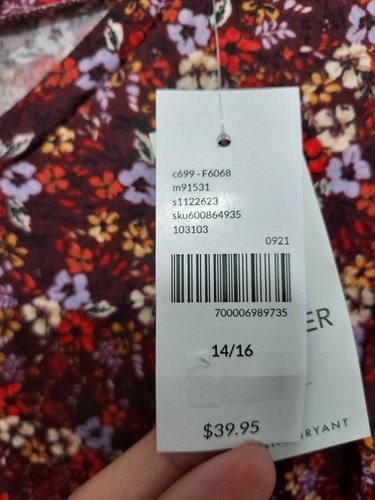 Lane Bryant Our Illusion Collection Red Floral Long Sleeve Shirt - Picture 2 of 6