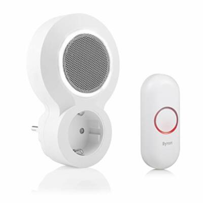 Byron LED Funk Türklingel Funkklingel Alarm Wireless EU Steckdose 200m Türglocke