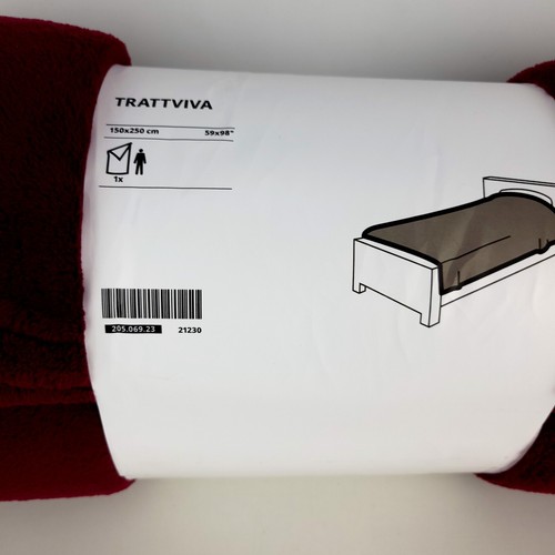 Ikea TRATTVIVA Bedspread Dark Red 59x98" New 205.069.23 - Picture 2 of 4