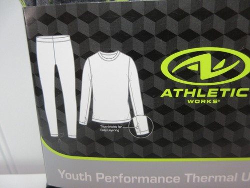 Athletic Works Youth Thermal Underwear Set Green & Black XL 14–16 Performance - Picture 7 of 17