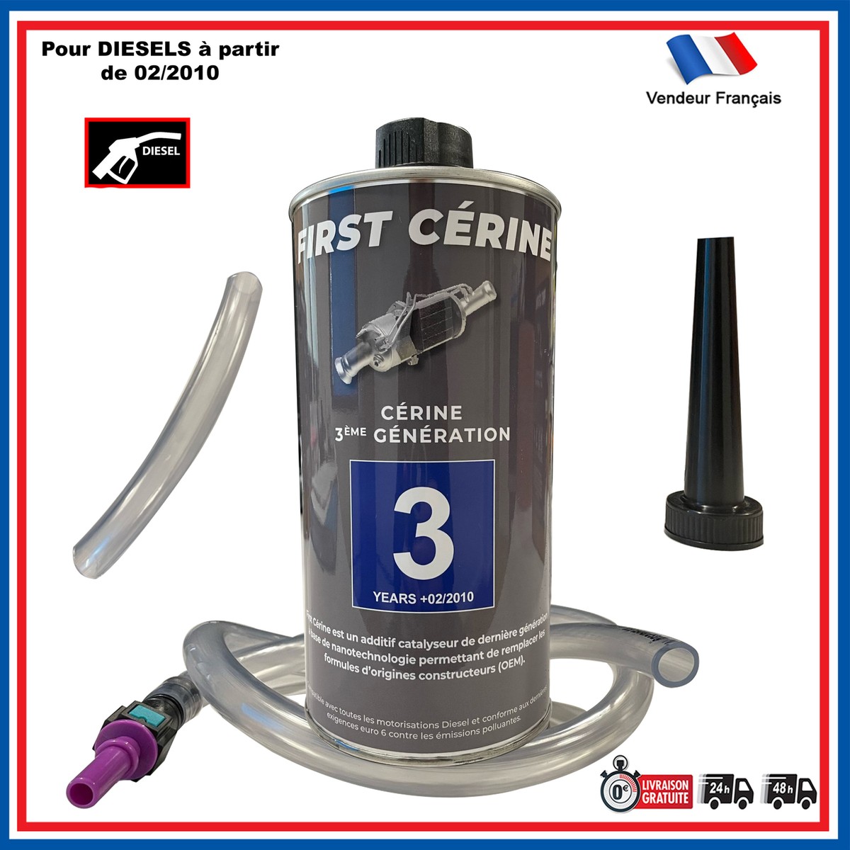 Bidon 1L Additif Fap Cerine BLEU Diesel HDI - 9736A0 88248 - 3eme