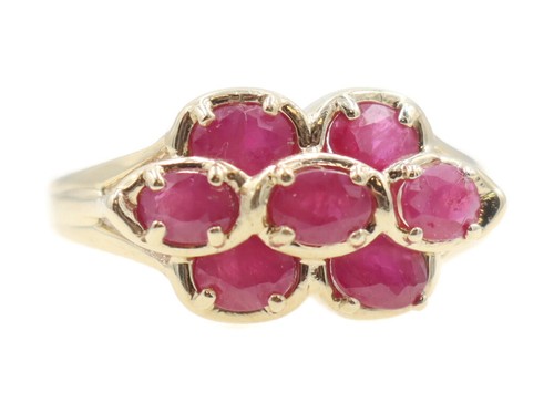 1.50 ctw Oval Cut Natural Ruby July Birthstone 10KT Yellow Gold Gemstone Ring - Picture 4 of 19