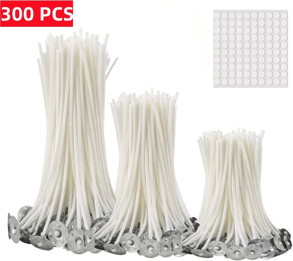 300pcs Candle Wicks 6 Inch Cotton Core Candle Making Supplies Pre Tabbed NEW US - Image 3 of 4