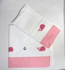 Nautica Kids Pink Whale Window Panel mix  Match set of 2 84"x40" Ea Very Rare