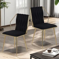 2er Set Esszimmerstühle Küchenstuhl Wohnzimmerstuhl Stuhl Design Lounge Samt Neu