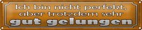 Blechschild Spruch 46X10Cm Bin Nicht Perfekt Gut Gelungen Dekoration