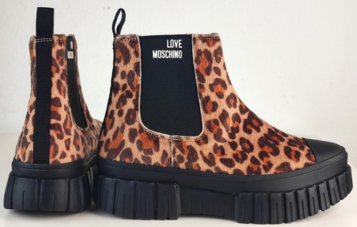 Stivali LOVE MOSCHINO stivaletti da donna motivo leopardato stivali di design taglia 37 nuovi - Foto 2 di 19