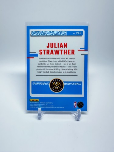 Julian Strawther 2023-24 Panini Donruss Rated Rookie #242 Silver Laser RC /149 - Picture 2 of 2