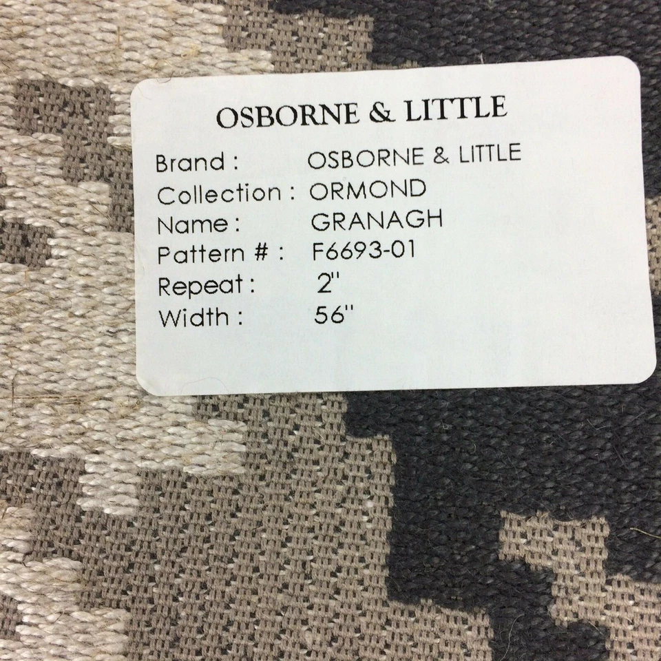 Osborne & Little F6693 Granagh Houndstooth Upholstery Fabric 26.5" x 28" Remnant - Image 2 of 4
