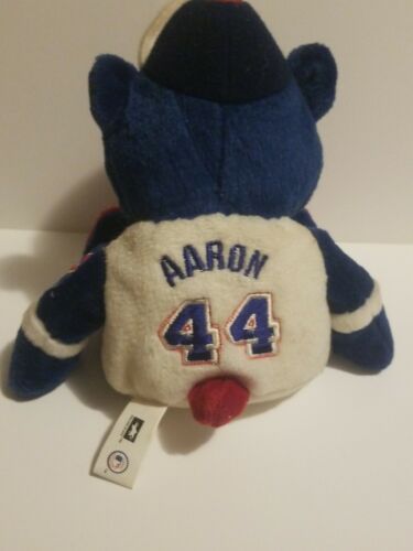 Hank Aaron selten 1999 715 HR 4/8/74 Sitzsack Plüschbär Atlanta Braves 8 Zoll - Bild 4 von 4