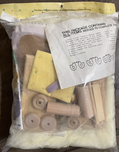 Vtg Med Daisy Kingdom LULLABY LAMBS Pull Toy Kit Nursery Collection Infant New - Picture 5 of 11