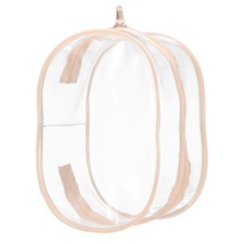 Figure Display Bag, 6 x 3.7 x 8.7" Oval Dolls Display Bag, Peach Pink