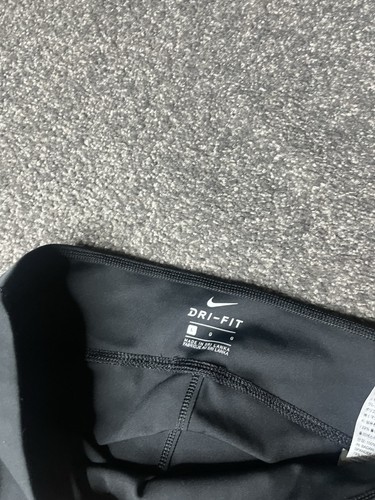 Nike Power Hyper Leggings Womens Large Black Drifit Mid Rise 7/8 Tight Ladies - Picture 3 of 18
