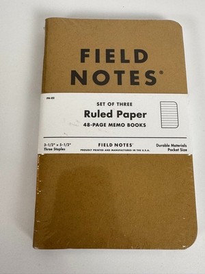 Field Notes Original Kraft 3-Pack 48pg Ruled Memo Books 3.5x5.5in