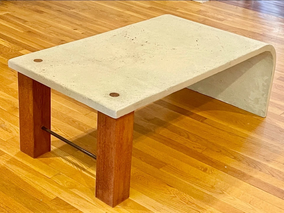 🪵 Mesa de centro artesanal de hormigón y madera - Diseño artesanal único en su tipo Foto 4 de 4
