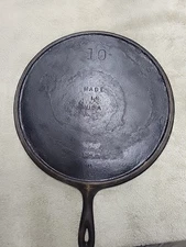 Vintage #10 Cast Iron Griddle Skillet Unmarked Lodge Wagner??? "H" BM