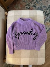 Old Navy Purple Pullover Sweater with Black 'Spooky' Script