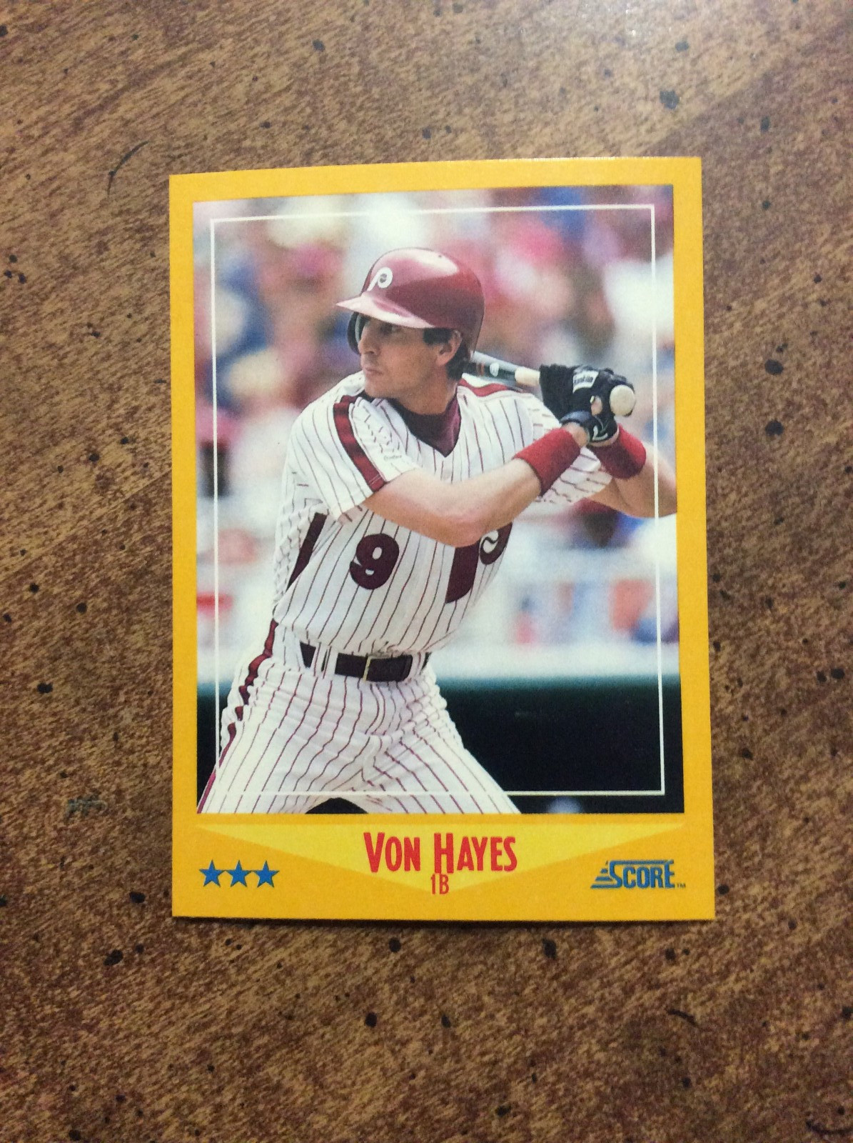 1988 Score #515 Von Hayes, Phillies    nm  ib