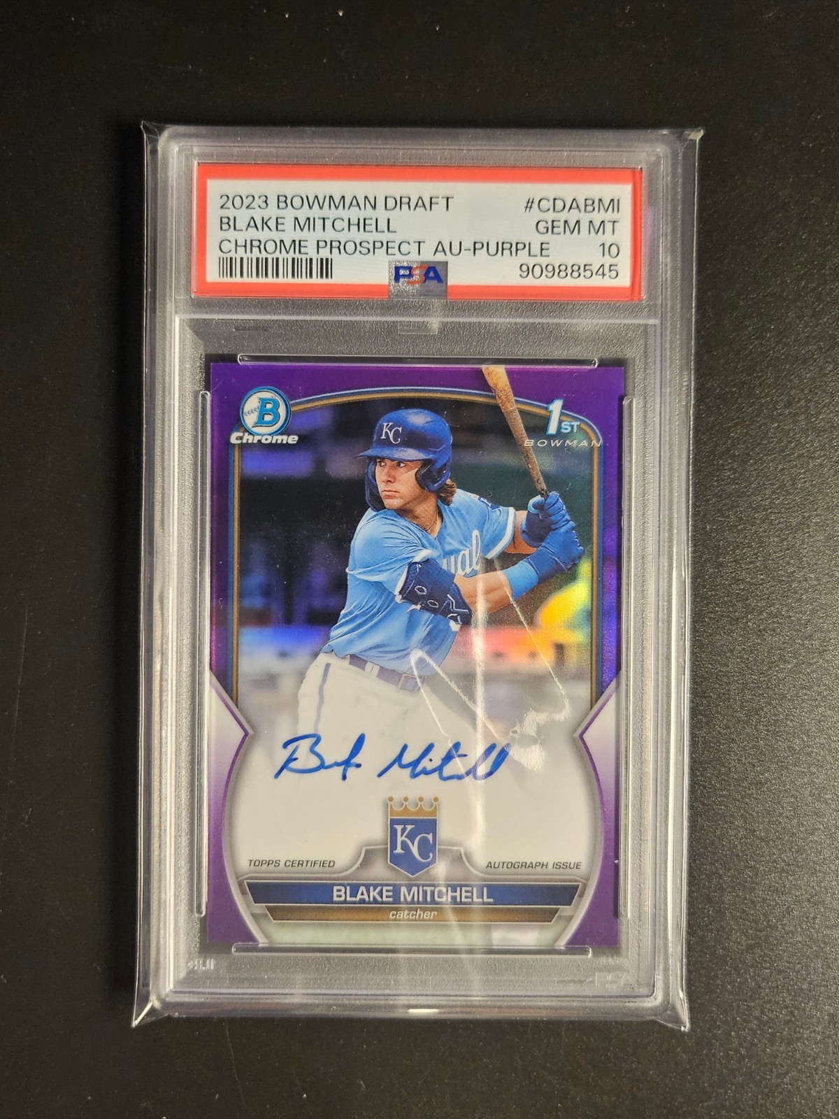 2023 Bowman Draft Blake Mitchell Chrome AUTO Purple Refractor 1st  21/250 PSA 10