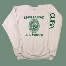 Vintage Universidad de La Habana Cuba Pullover Sweatshirt Made in USA Adult XL