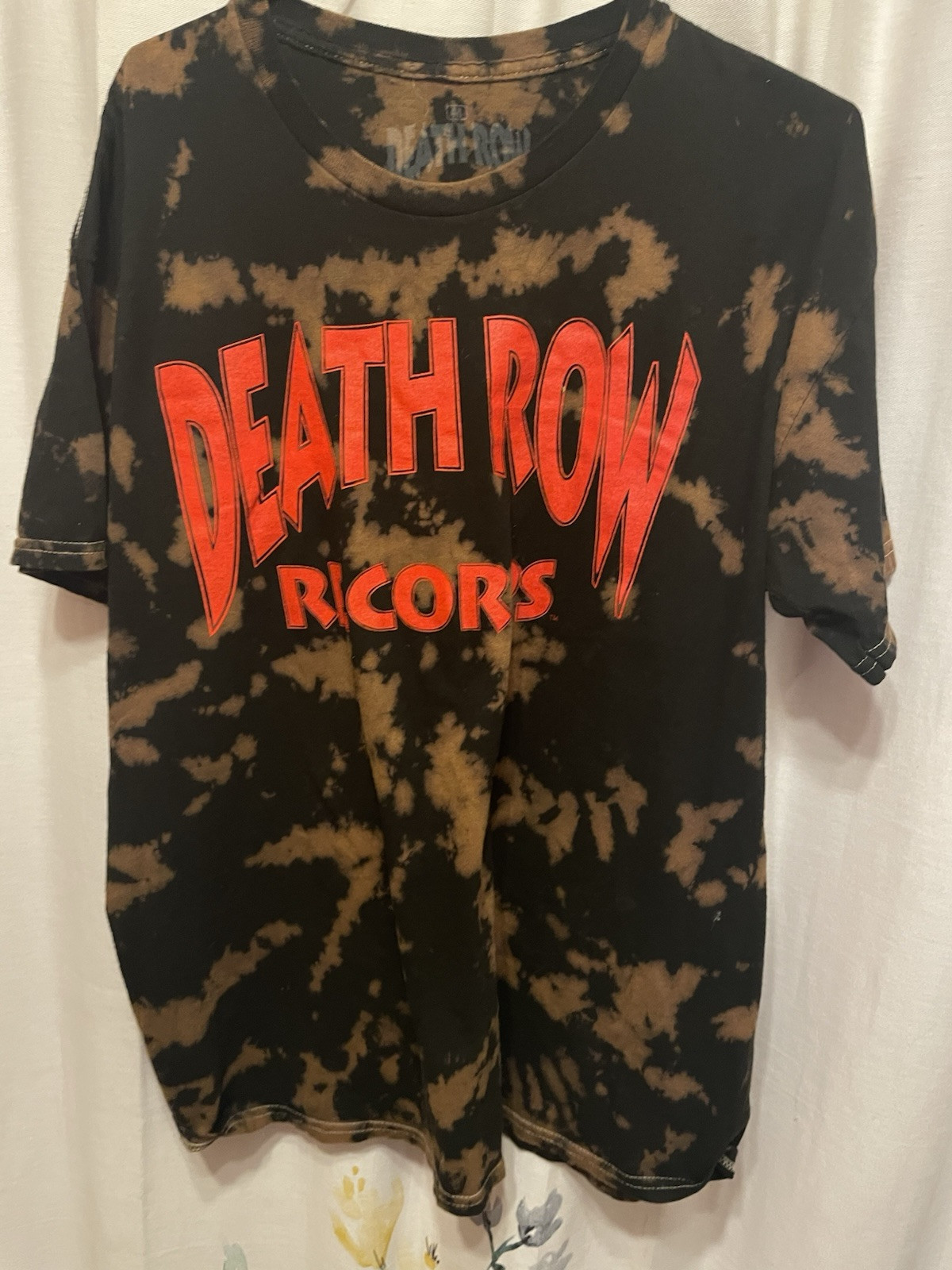 FILA T shirt Death Row Records uomo media nera tinta acida manica corta hip hop rap maglietta