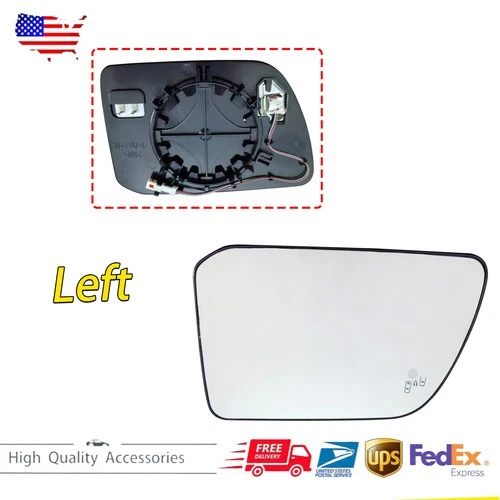 NEW Driver Left Side Mirror Glass Heated W/Blind Spot For Lincoln MKX 2011-2015