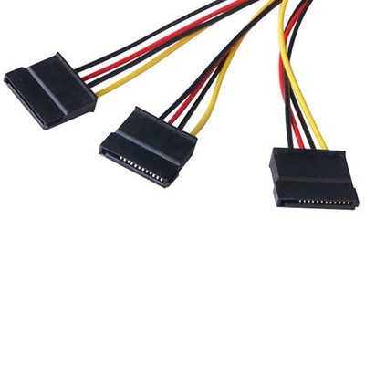 4 pin IDE Molex to 3 Serial ATA SATA Power Splitter Extension Cable Connecto.Q6