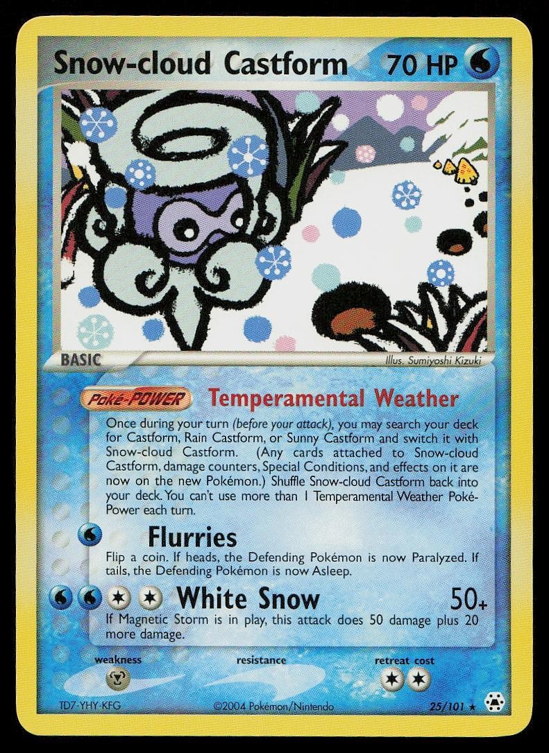 Snow-cloud Castform 25/101 Rare Hidden Legends Pokemon Near Mint
