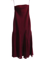 River Island - Somewhere To Go Chiffon Dress - Burgundy - Strapless