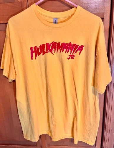 Hulk Hogan "HULKAMANIA JR" Yellow & Red T-Shirt Adult Size XL 99 Cents Start Bid