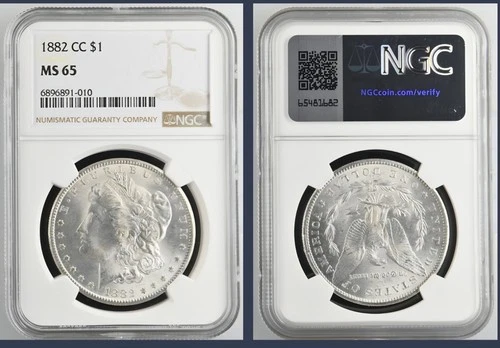 😍 1882-CC Morgan Silver $1 NGC MS65 SUPER FROSTY AND FLASHY GEM!!! 😍