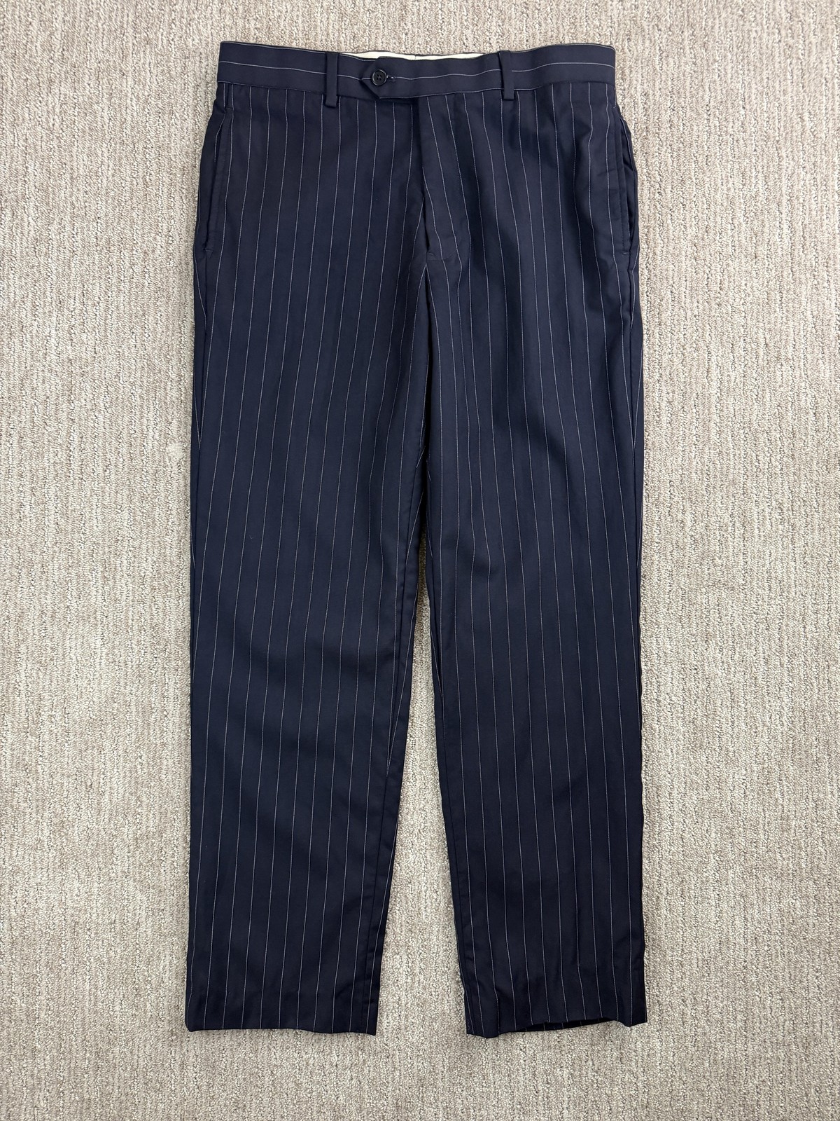 Brooks Brothers Suit Pants Mens 33x32 Blue Pinstripe Wool Brooksgate Regent