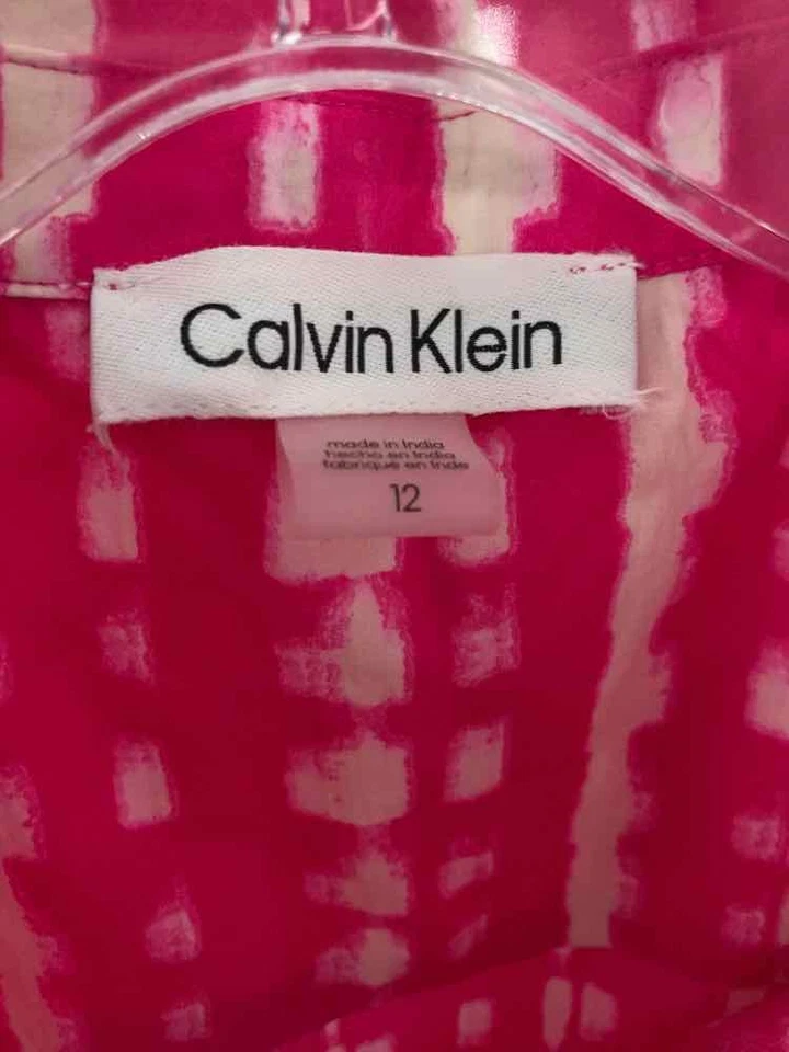 Pre-Owned Calvin Klein Pink Size 12 Maxi Sleeveless Dress - Image 3 of 3