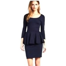 Alice + Olivia Navy Blue Employed Peplum Dress Women's Size 12 NWT