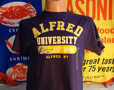 ALFRED UNIVERSITY SAXONS t Shirt NEW Mens Medium Champion Football NCAA NEW YORK