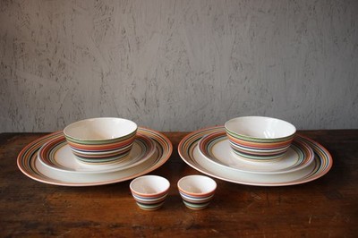 Iittala Origo Orange 8 Piece Dinnerware Set Plates Bowls Egg Cups Finland