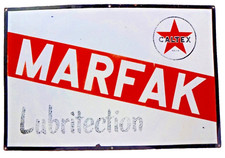 Seltener Jahrgang Caltex MARFAK LUBRITECTION Gas &Ouml;l Porzellan Emaille Schild