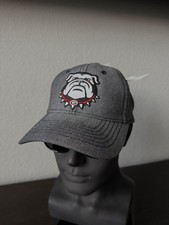 GEORGIA BULLDOGS UGA DAWG LOGO LOW PROFILE DENIM GRAY ADJUSTABLE STRAP HAT NEW