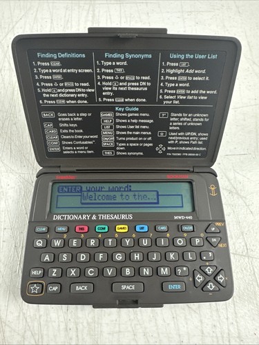 Vintage Franklin Bookman MWD-440 elektronisches Wörterbuch & Thesaurus gebraucht