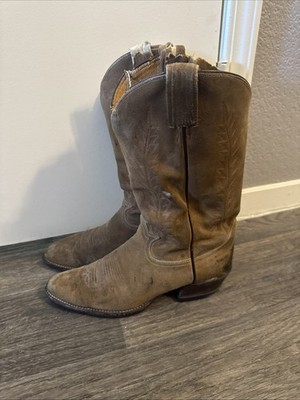 Tony Lama Men's Cowboy Boots 10.5 B 6986 Brown Leather Western Pull On Vintage