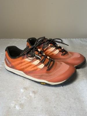 Merrell Womens Barefoot Shoes Size 8 Trail Glove Orange Hiking Running Sneakers