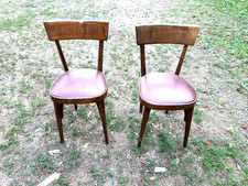 SEDIE DECO' CON SEDUTA IN ECO PELLE ANNI 30/40