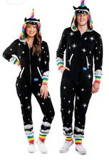 Tipsy Elves Unisex Pesadilla Unicornio Body Pijama Disfraz Negro Talla Mediana