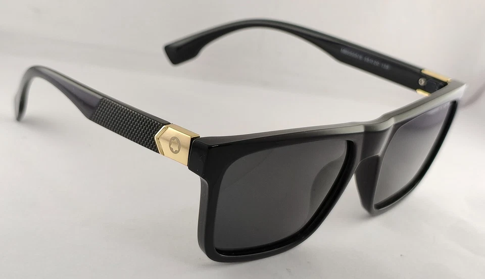 Gafas de sol Montblanc de lujo | Marco de plástico negro | Lentes negras 100 % con protección UV Foto 4 de 4
