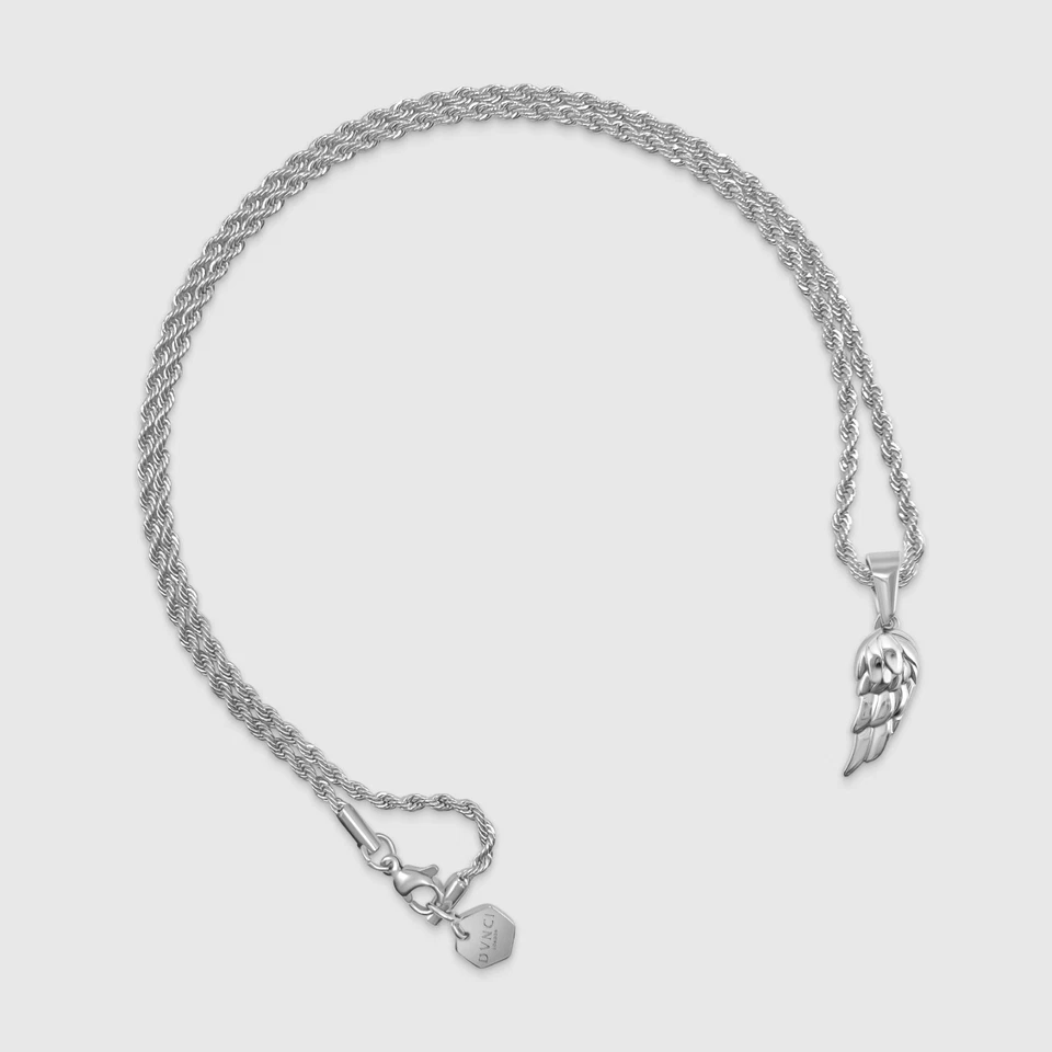 18K Gold Angel Wing Pendant Necklace 20” Spiritual Amulet Jewelry Gift Unisex - Image 2 of 4