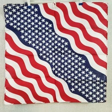 ZANheadgear Bandanna USA Wavy American Flag B005 100% Cotton 22x22 One Size NOS
