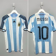 Messi #10 Argentina 2007-2009 Home Football Shirt Soccer Jersey Adidas YXL Goat